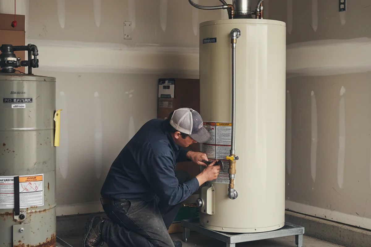 Water heater and shutoff valve replacement in Northwood